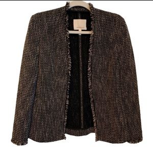 Rebecca Taylor Tweed Fray Edge Blazer, jacket, Wool, Size 2, Fall, Career, Chic